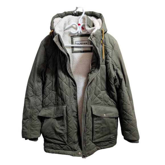 Hunter Field Quilted Women's Military Green Hooded Jacket XXL - Picture 4 of 6